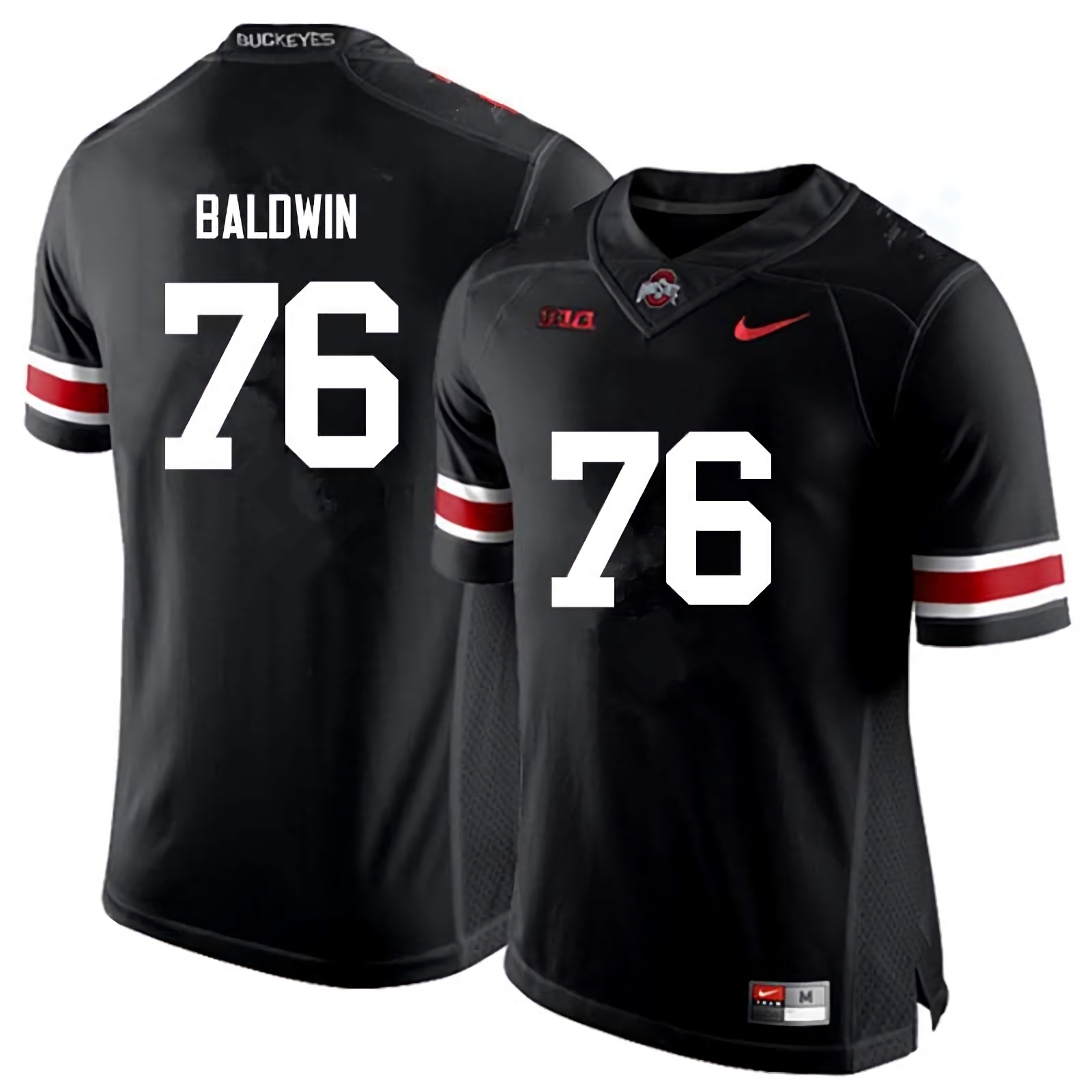 Darryl Baldwin Ohio State Buckeyes Men's NCAA #76 Nike Black College Stitched Football Jersey VEW3656KJ